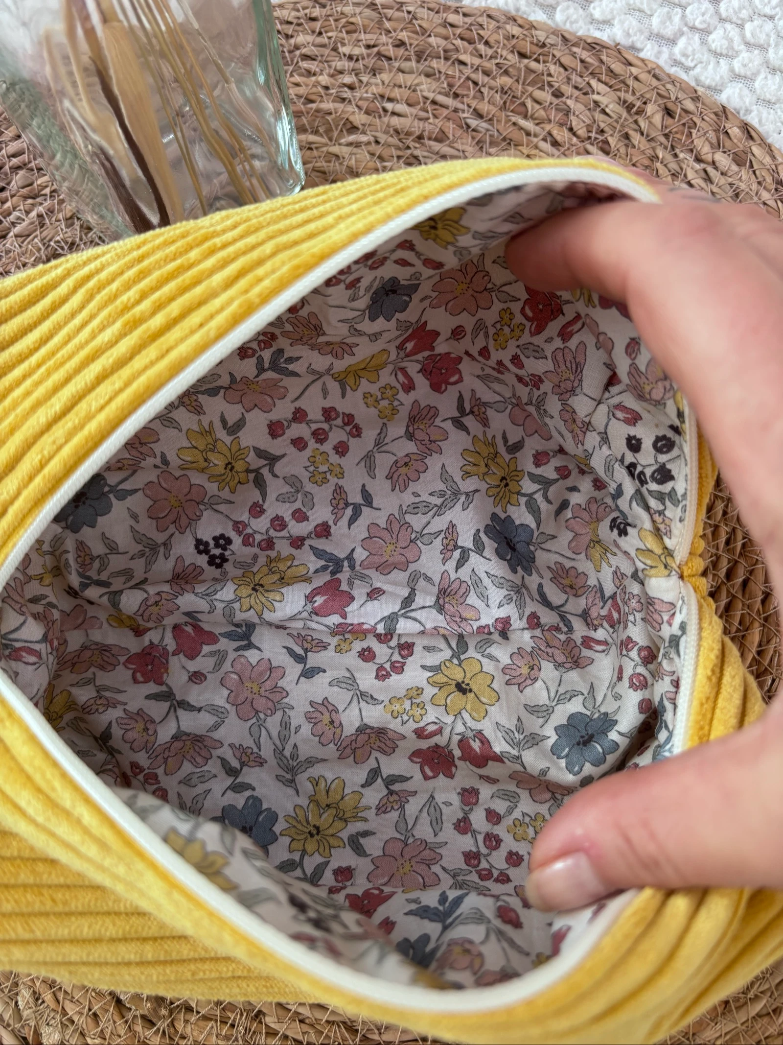 Kit de maquiagem veludo canelado amarelo – photo 3
